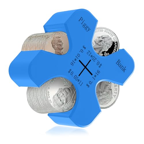 Wogomz Coin Holder for Car Portable Car Coin Organizer Change Holder Silicone Coin Dispenser Case Coin Holder Storage 55 Coins Universal Coin Storage for Car Purse WalletBlue - Image 1