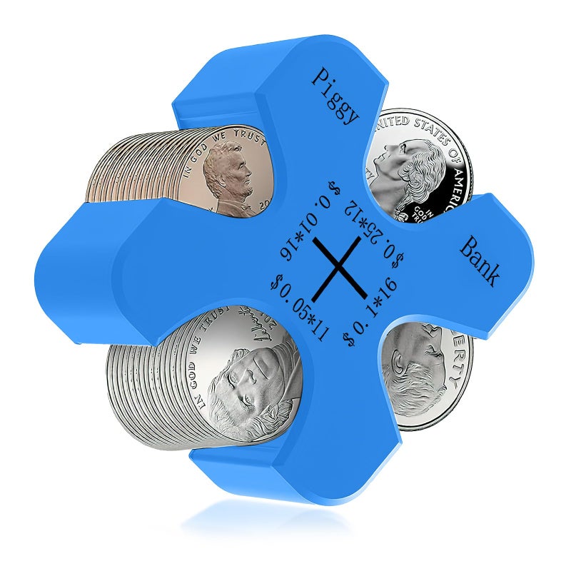 Wogomz Coin Holder for Car Portable Car Coin Organizer Change Holder Silicone Coin Dispenser Case Coin Holder Storage 55 Coins Universal Coin Storage for Car Purse WalletBlue - Image 3