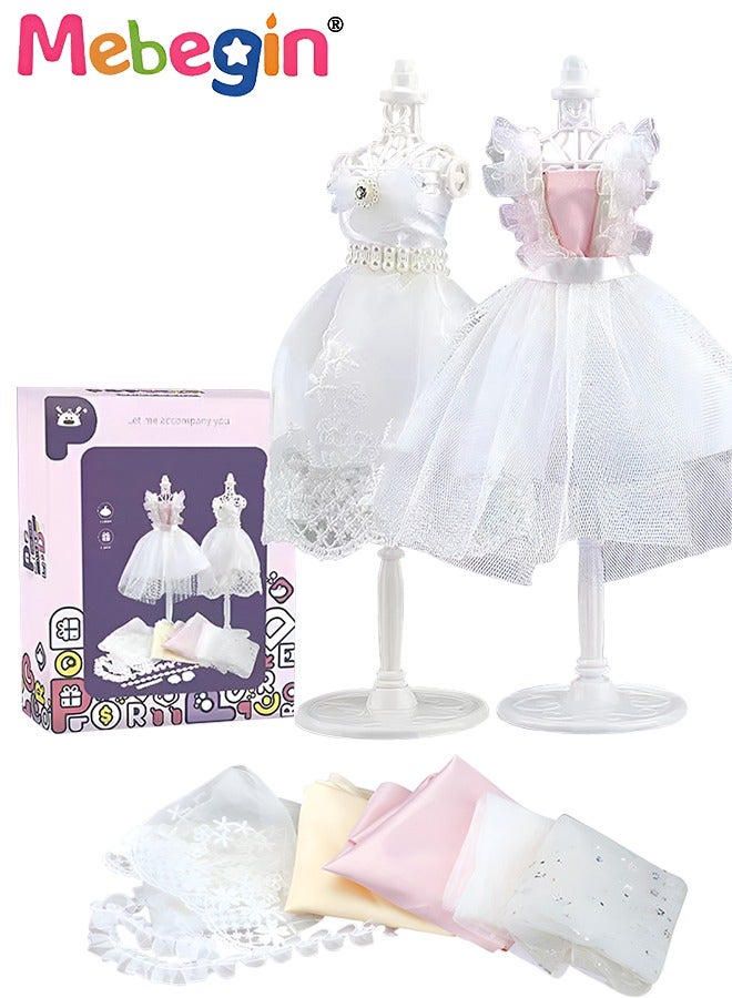 MEBEGIN Fashion Designer Kit for Kids, DIY Handmade Doll Dresses, Fashion Design Studio Toys with 1 Mannequin, Creative Doll Clothes Outfits Hand Made Set, No-Sewing Fashion Design, Ideal Gift for Girls - Image 1