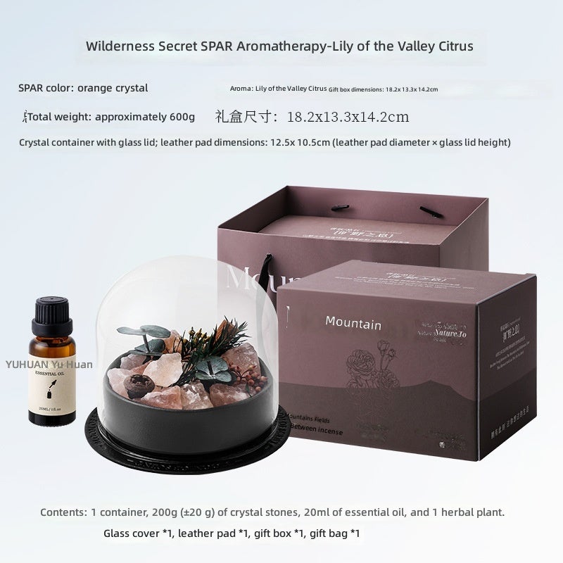 Natural Crystal Dried Flower Aroma Diffuser, Essential Oil Fragrance Ornament, Desktop Aromatherapy Decor for Home Room  Gift