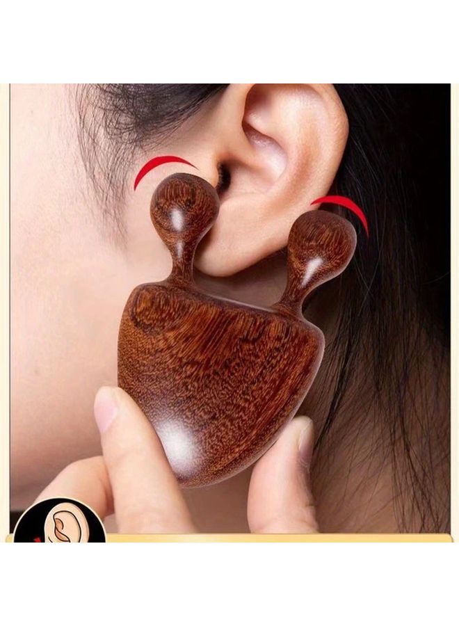 1 قطعة مساج وجهي من خشب الصندل الطبيعي لجناح الأنف وضغط الوجه الكامل - Image 2