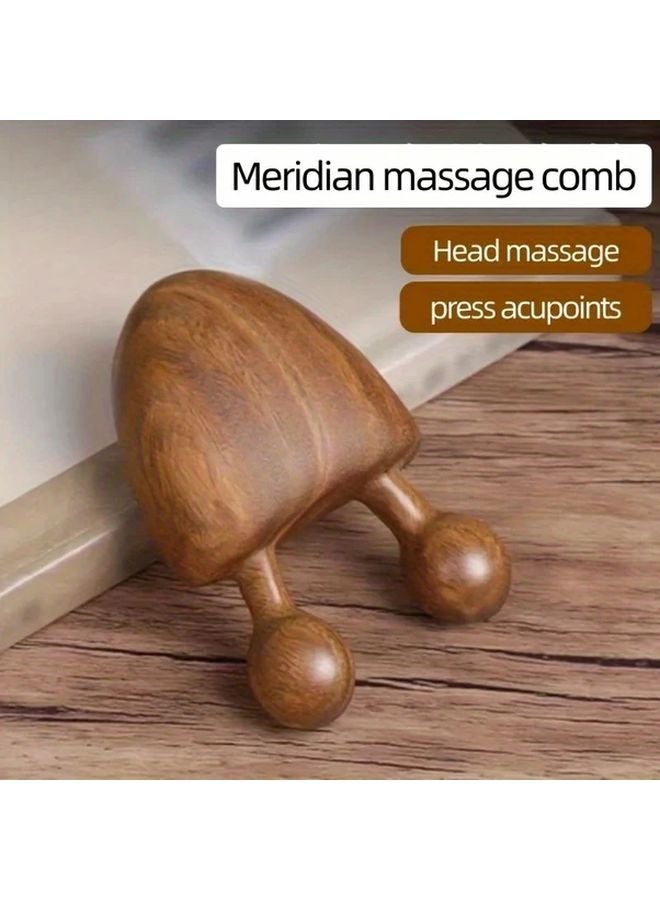 1 قطعة مساج وجهي من خشب الصندل الطبيعي لجناح الأنف وضغط الوجه الكامل - Image 4