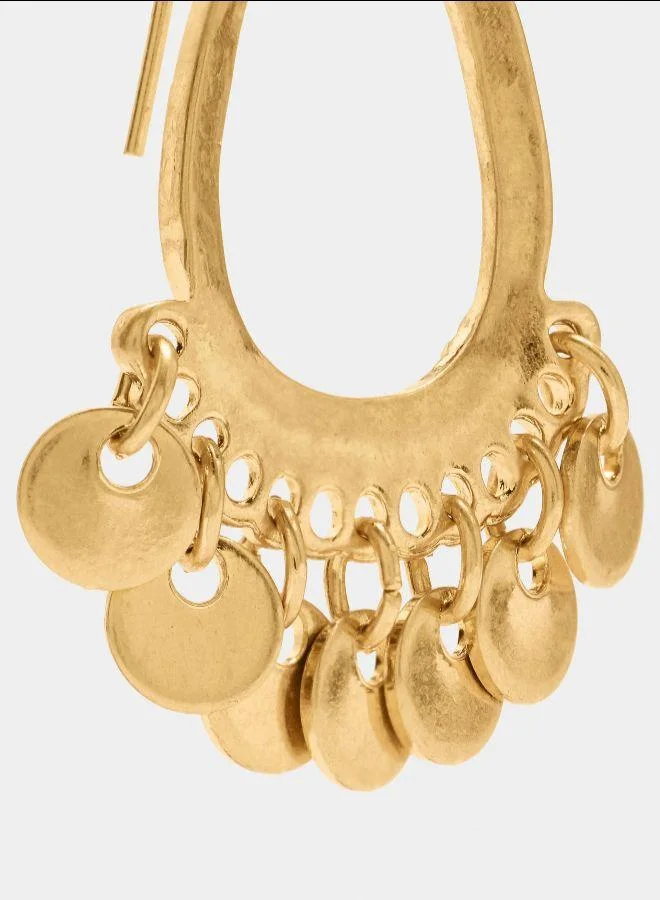 بارفوا أقراط منخفضة مع ميداليات ذهبية