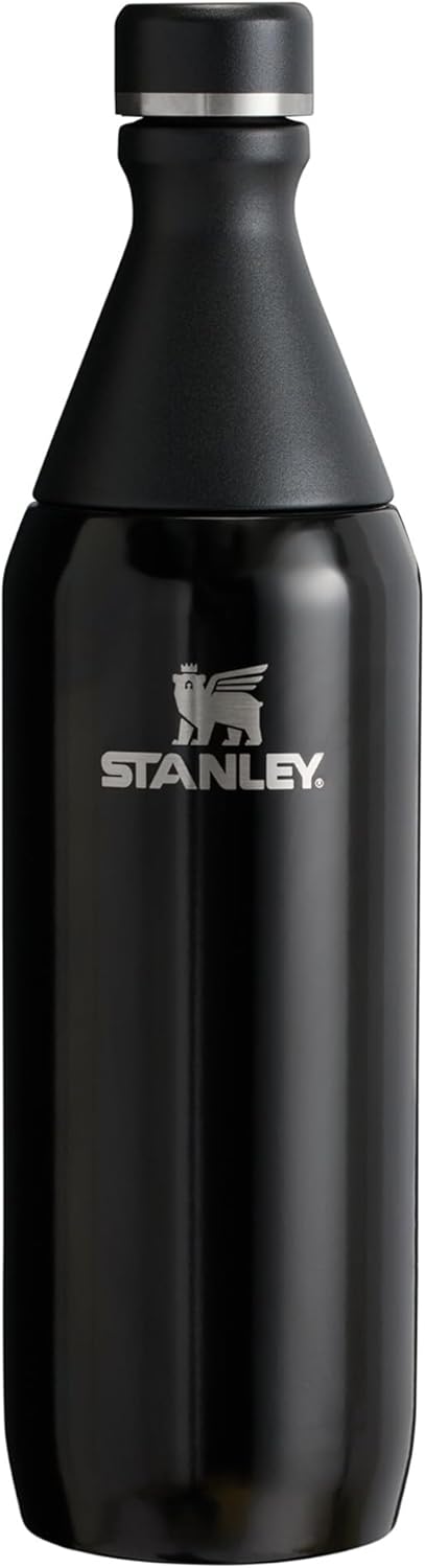 Stanley The All Day Slim Water Bottle 0.6L - Leakproof, Dishwasher Safe, Black - Image 1