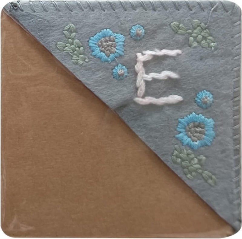 cheekyglo Personalized Hand Embroidered Corner Bookmark, Cute Flower Letter Embroidery Bookmarks, Felt Triangle Page Corner Handmade Bookmark, Felt Triangle Bookmark, Bookmarks for Book Lovers - Image 1