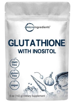 Micro Ingredients Glutathione Supplement, Pure Glutathione Reduced Powder with Inositol, 5 Ounce (9 Months Supply), 2 in 1 Formula, Powerful Ingredients for Antioxidants, Supports Liver Function, Vegan  - Image 1
