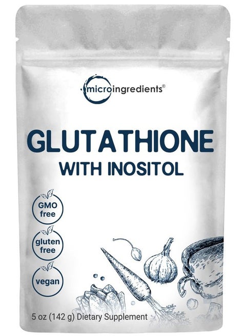 Micro Ingredients Glutathione Supplement, Pure Glutathione Reduced Powder with Inositol, 5 Ounce (9 Months Supply), 2 in 1 Formula, Powerful Ingredients for Antioxidants, Supports Liver Function, Vegan | Best Price UAE | Dubai, Abu Dhabi Micro Ingredients Glutathione Supplement, Pure Glutathione Reduced Powder with Inositol, 5 Ounce (9 Months Supply), 2 in 1 Formula, Powerful Ingredients for Antioxidants, Supports Liver Function, Vegan | Best Price UAE | Dubai, Abu Dhabi