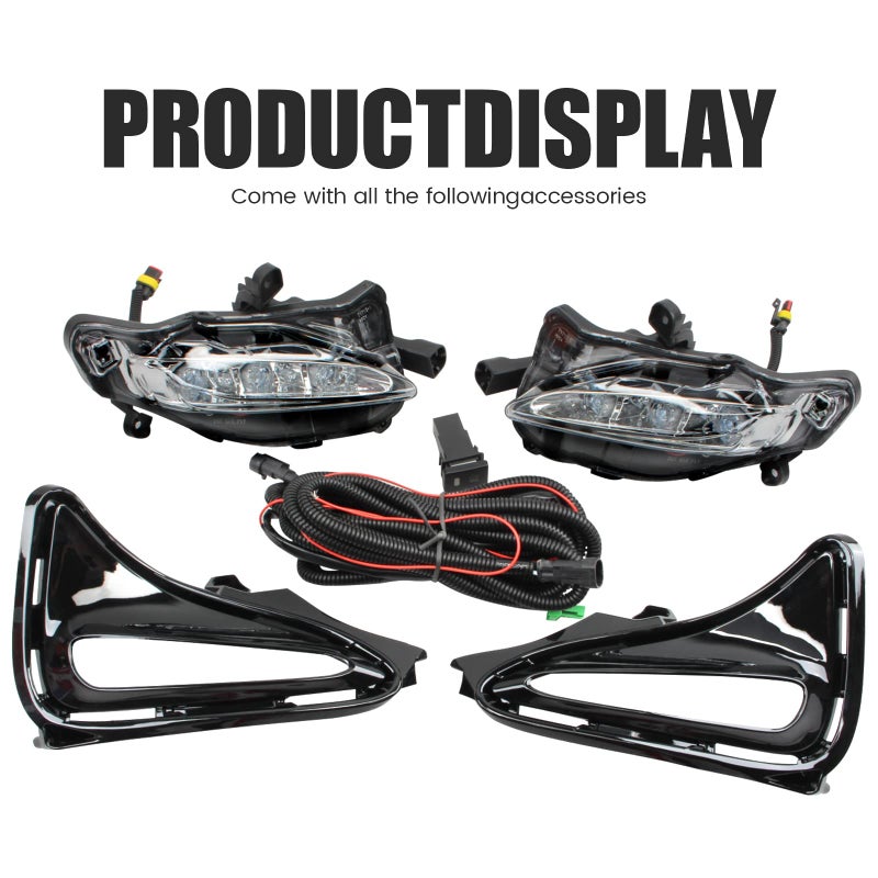 DLAA مصابيح ضباب LED لسيارة تويوتا كورولا 2017 2018 2019 مجموعة مصابيح الضباب الأمامية مع كابلات، عدسة شفافة - 1 زوج - Image 2