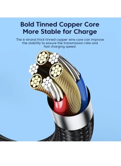 toocki USB C Charging Cable, 5A Current Fast Charging USB C To USB C Cable With 90 Degree Angle, Portable And Flexible Charging Data Cable Wire For For Most Of The Mobile Phones, (60W, 0.25m Black)  - Image 3