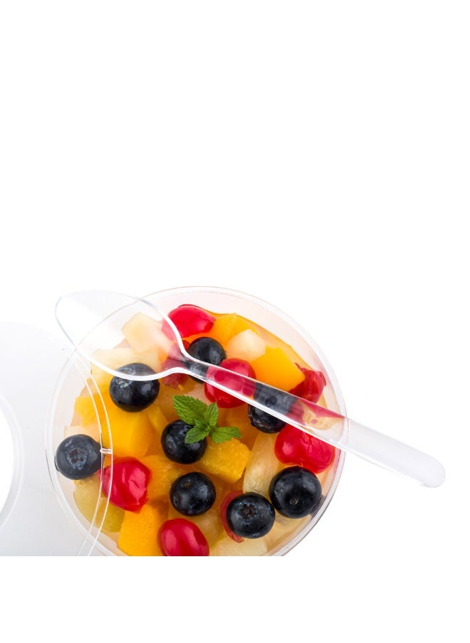 Restaurantware Moderna 5.5 Inch Disposable Spoons, 250 Recyclable Small Dessert Spoons - Crack-Resistant, For All Types Of Meals, Clear Plastic Plastic Spoons,  - Image 2