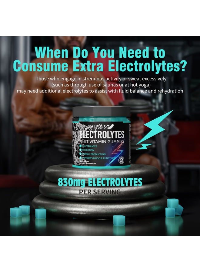 VIFSSG Electrolytes Gummies No Sugar, 120 Chewable Electrolyte Gummies with 6 Electrolytes for Runners and Endurance Sports, Refreshing Blue Raspberry, Hydration Electrolyte Chews, 1 Pack - Image 5
