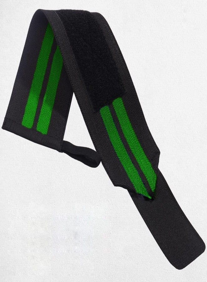 TRUE INDIAN Weight Lifting Wrist Support with Thumb Loop Strap for Gym & Fitness/Made of Velcro and Elastic Band for Men & Women (GREEN) - Image 2