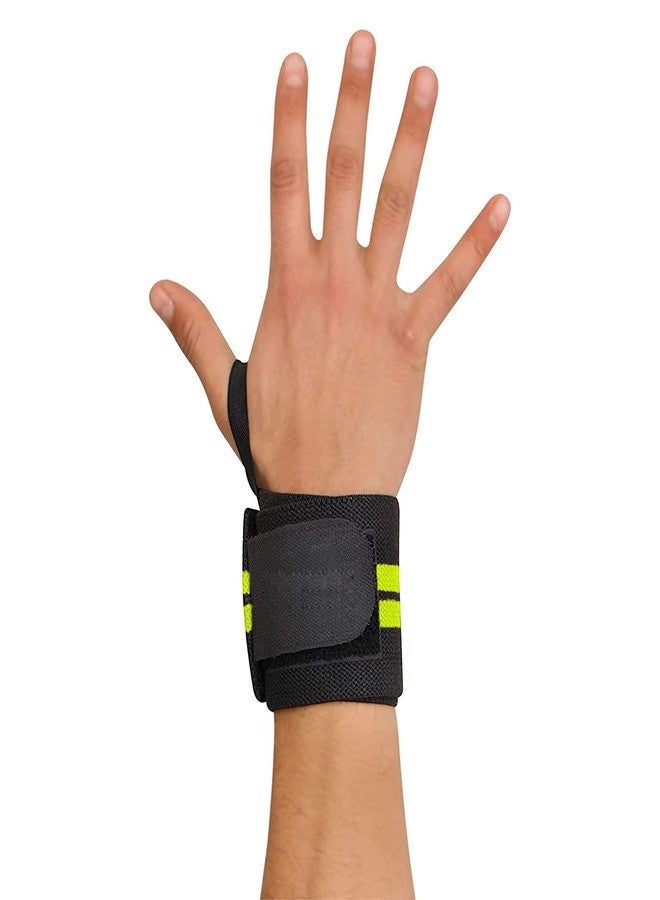 TRUE INDIAN Weight Lifting Wrist Support with Thumb Loop Strap for Gym & Fitness/Made of Velcro and Elastic Band for Men & Women (GREEN) - Image 4