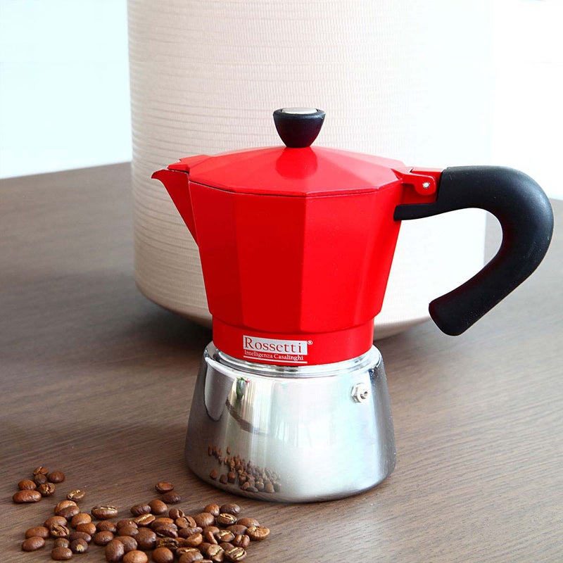 Rossetti Mio Moka Rosso Induction Espresso Maker 3 Cup