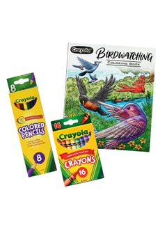Artists Essential Bundle, Pack of 3, Includes – Colored Pencils, Crayons, Coloring Book