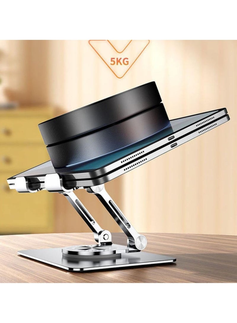 360° Rotating Aluminum Tablet Mobile Stand – Portable, Foldable, Adjustable Holder - Image 4
