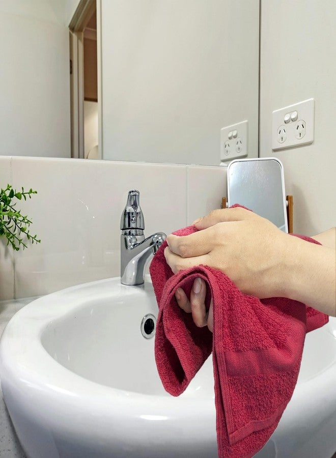 SupremePlus Premium Hand Towels - 16 x 27 Inch, Pack of 6, 100% Ring Spun Cotton - Durable & Highly Absorbent Salon Towels for Spa, Gym, Face, Hotel, Guestroom & Bathroom Use - Red - Image 5