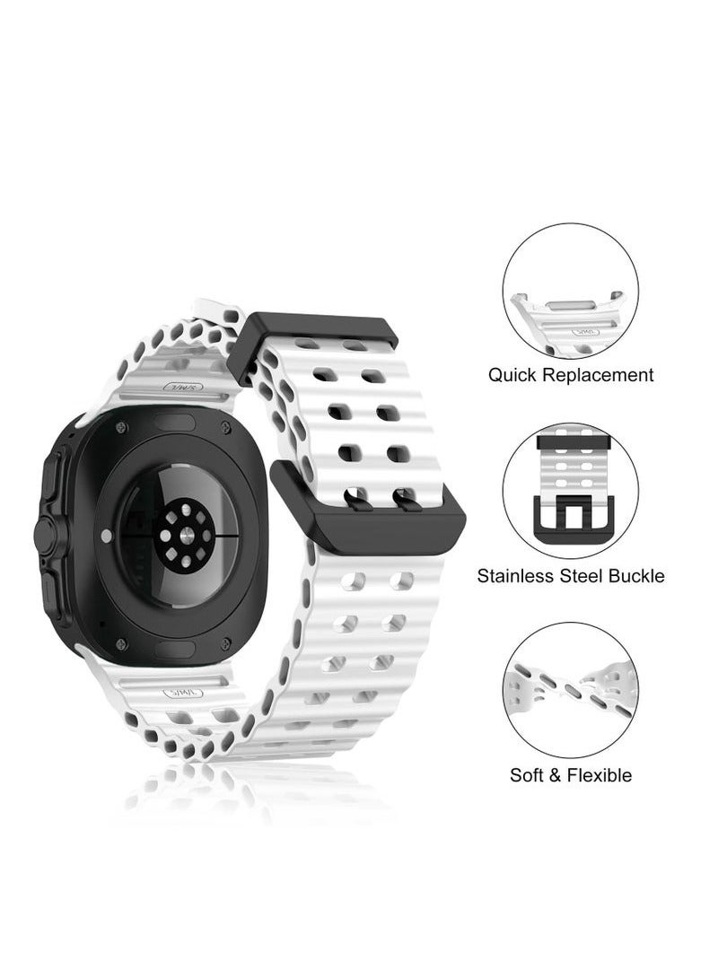 ELTRAZONE Soft Silicone Adjustable Replacement Strap for 47mm Galaxy Watch 7 Ultra | Durable Sport Bracelet | Lightweight, Sweat-Resistant Band for Active Lifestyle | Easy to Install – - Image 4