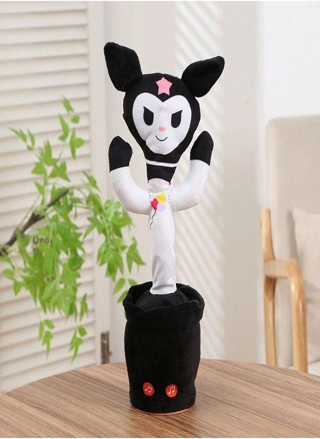 kuromi Dancing Kuromi Cactus Imitates Voice, Musical, Rechargeable, Dancing Kuromi Cactus Plush Toy (Black & White) 