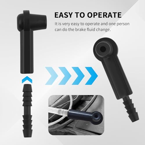 Salior 5PCS Brake Bleeder Kit Connector,Brake Fluid Bleeder Kit Bleeding Adapter Joint for Quick Brake Fluid/Air Changes,Brake Bleeder Hose Connector Fit Brake Bleeder Bottle,Vacuum Brake Bleeder - Image 4
