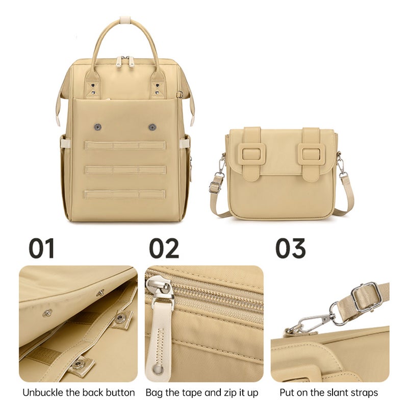 21in Large Diaper Bag Backpack for Baby Girl Boys with Wet Dry Bag Lightweight Cute Waterproof Travel Mom Dad Diaper Bag with Detachable Crossbody Bag Essentials Mommy Bag for Milk Bottle Tissue - Image 2