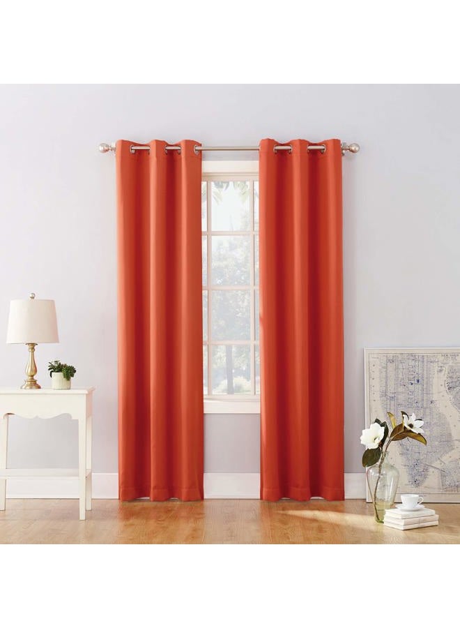 Sun Zero Riley Kids Bedroom Blackout Grommet Curtain Panel, 40" x 84", Orange - Image 4