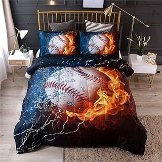 NTBED Baseball Comforter Sets for Boys Teens,3D Sports Bedding Full Size,Reversible Printed Quilt Set with 2 Pillow - Image 1