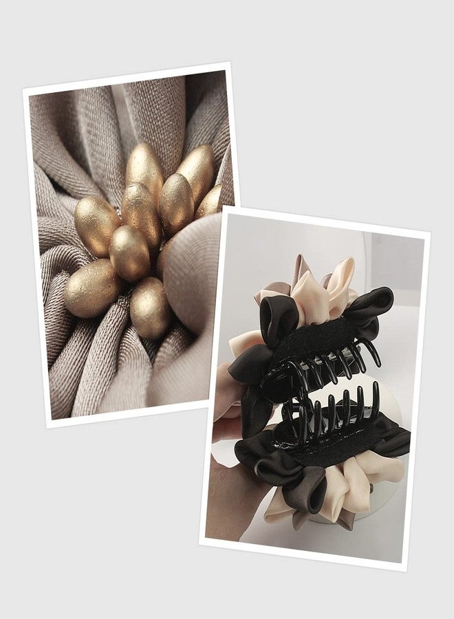 Merdia Hair Clip for Women, Flower Design, 11 CM, 47G, Black, Beige and Coffee - Image 5