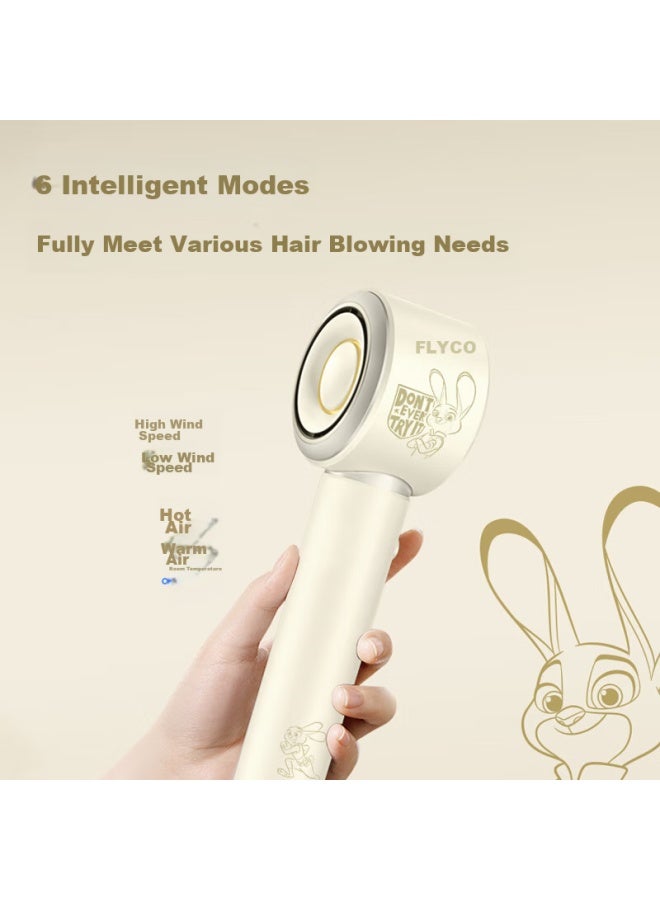 Flyco High-speed Hair Dryer, Gift For Women On Qixi Valentine's Day, Low Noise, Quick-drying, Negative Ion Hair Protection, For Home And Dormitory Use, Hair Dryer Fh6372, Judy Rabbit Co-branded - Image 4