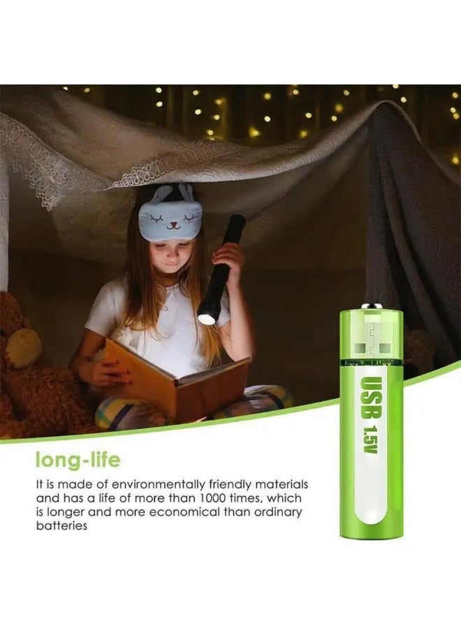 SAFENHAND AA Batteries USB Rechargeable Battery 1800mWh Lithium-ion ECO-Friendly & Recyclable Double A 1.5V High Capacity Quick Charging Battery for Mouse/Toy/Remote Control/Shaver/Flashlight (8)  - Image 4