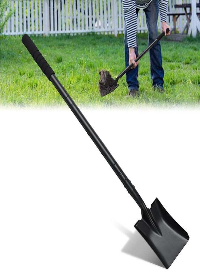 TwinkleTool Small Square Shovel for Digging with Metal Handle, 43.3 Inch Heavy Duty Small Shovel, Trench Shovels Ideal for Digging Gardening Trenching Camping Planting Transferring, Black - Image 1