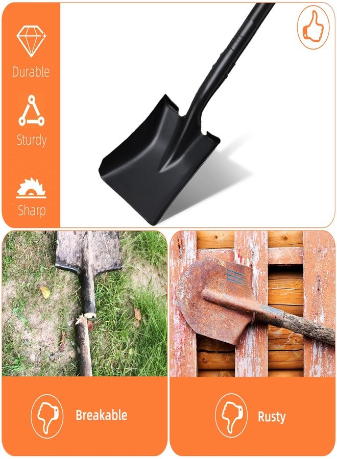TwinkleTool Small Square Shovel for Digging with Metal Handle, 43.3 Inch Heavy Duty Small Shovel, Trench Shovels Ideal for Digging Gardening Trenching Camping Planting Transferring, Black - Image 3