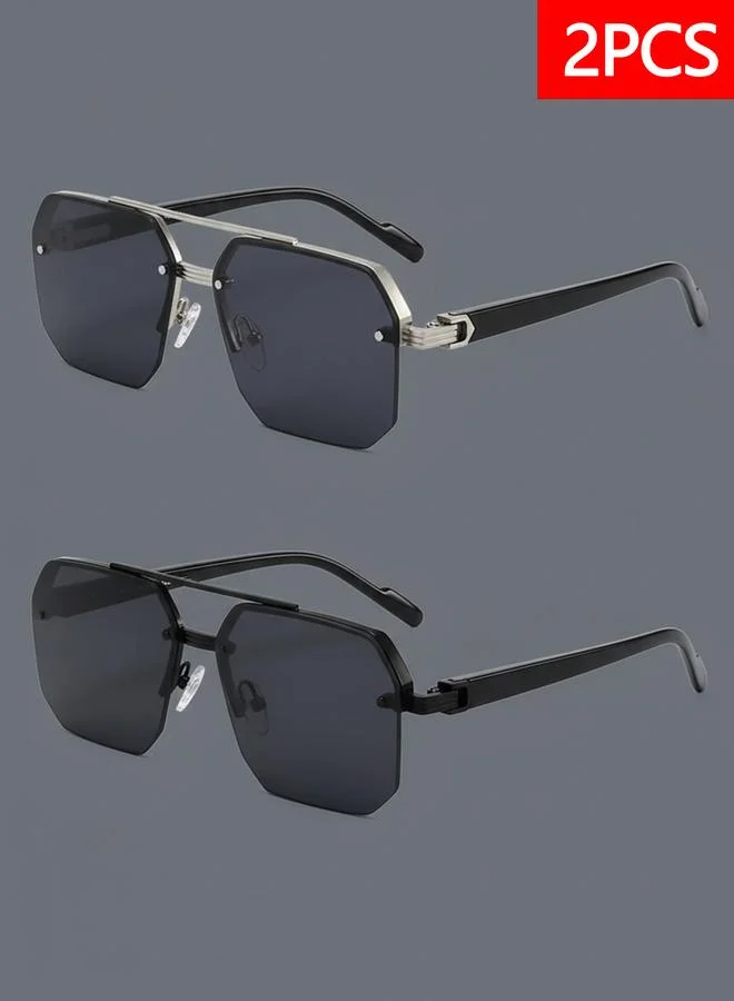 تايك تو Pack of 2 - Double Bridge Aviator Sunglasses