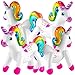 Bedwina Inflatable Unicorn Party Decorations Pack of 4 24 Inch Large Blow Up Rainbow Unicorns for Unicorn Birthday Decorations Party Decor Balloons Pool Fun and Party Favors Supplies - Image 3