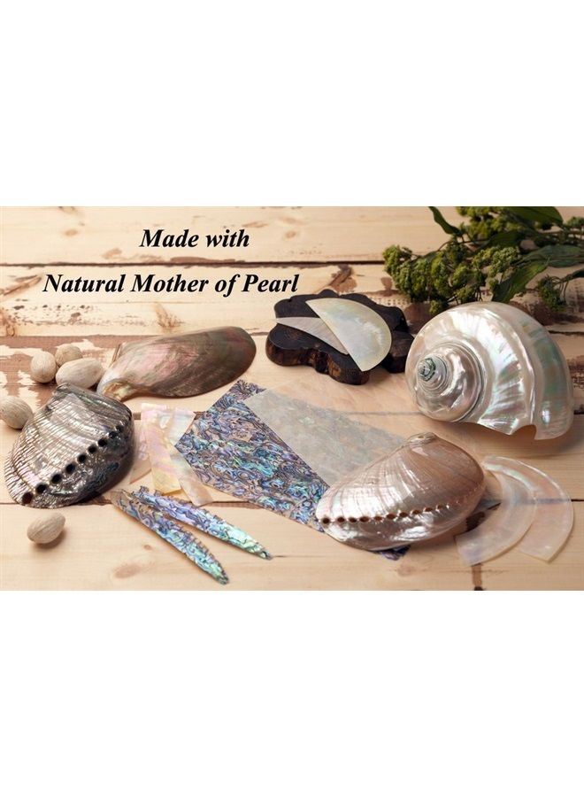 Antique Alive Mother of Pearl Inlay Art Butterfly Flower Luxury Oval Black Salon Styling Hair Brush Detangling Anti Static Scalp Massage Comb Wooden Handle Bristle Cushion Kids Girl Gift Hairbrush - Image 3