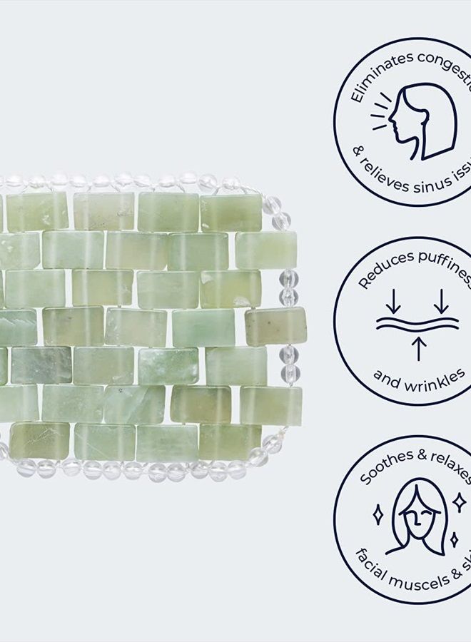 Alana Mitchell Jade Eye Mask – Weighted Eye Mask to Eliminate Wrinkles, Puffiness, & Irritation – Headache and Migraine Relief Mask - 100% Real Jade Stone Beads for Hot & Cold Anti Aging Therapy - Image 2