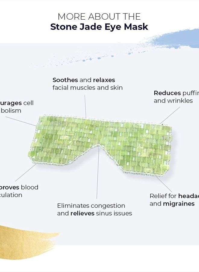 Alana Mitchell Jade Eye Mask – Weighted Eye Mask to Eliminate Wrinkles, Puffiness, & Irritation – Headache and Migraine Relief Mask - 100% Real Jade Stone Beads for Hot & Cold Anti Aging Therapy - Image 4