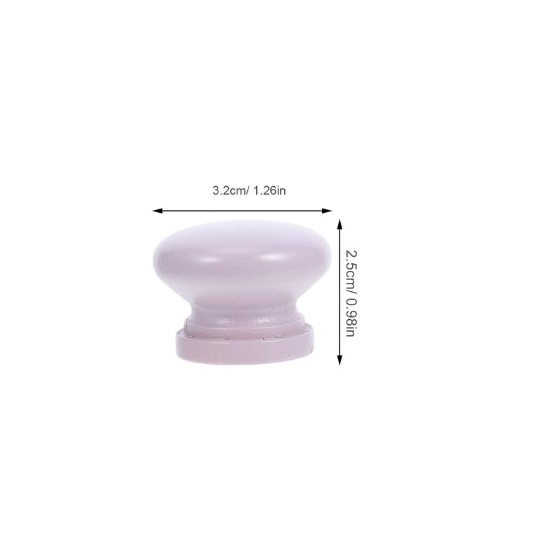 Purple Round Mushroom Wooden Cabinet Knobs 10 Pack Drawer Pull Handles For Dresser Wardrobe - Image 3