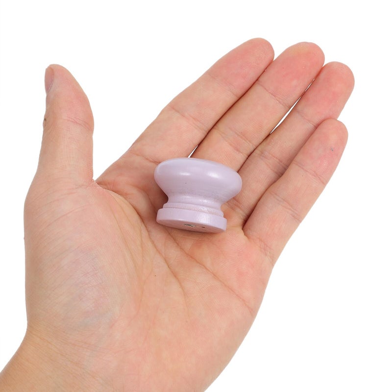 Purple Round Mushroom Wooden Cabinet Knobs 10 Pack Drawer Pull Handles For Dresser Wardrobe - Image 5