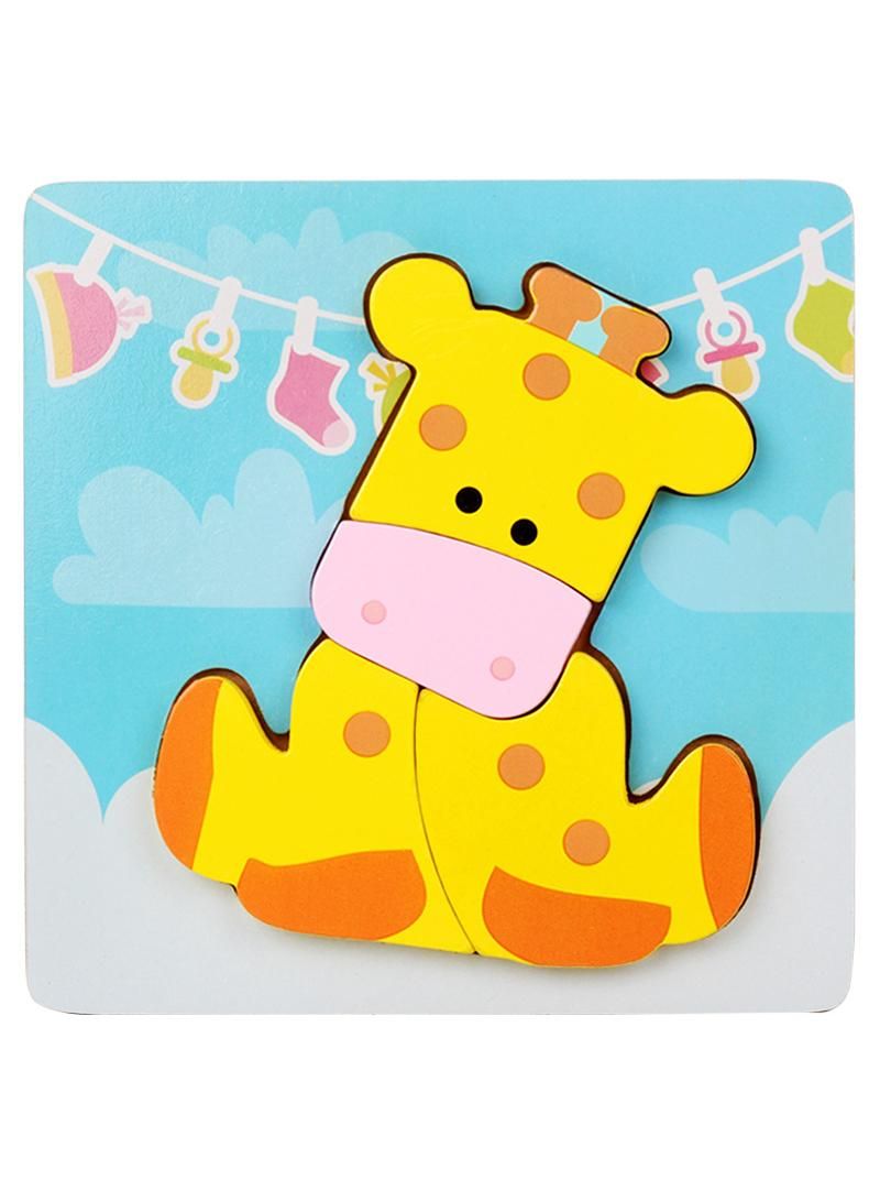 Children's cartoon animal three-dimensional puzzle wooden puzzle toys early education puzzle blocks