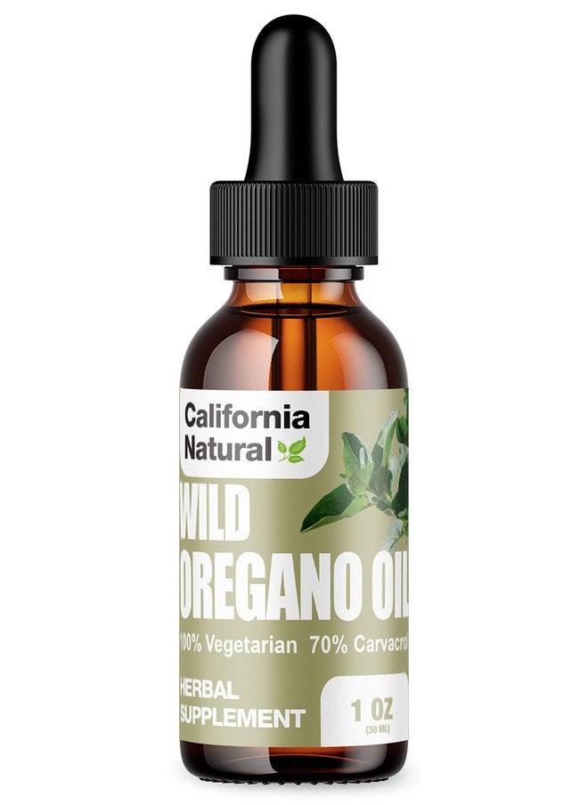 California Natural - Wild Oregano Oil 1Oz Bottle Immune System & Digestive Support Promote Gut Health & Healthy Digestion 100% Vegetarian 70% Carvacrol Herbal Supplement 1Oz - Image 1