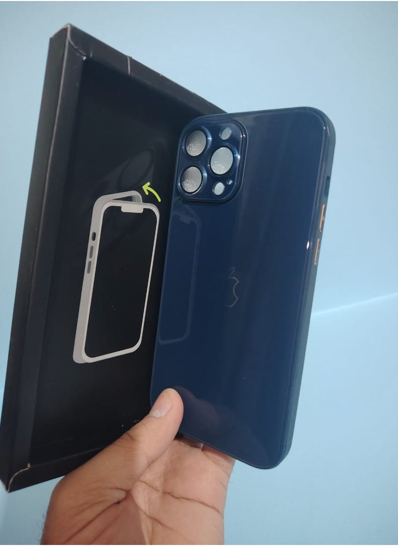 Generic Distinctive cover for iPhone 12, 13, 14, 15 and 16, navy blue color, comes in a chic box  With a sticker to protect the camera from dirt and dust, amazing  - Image 1