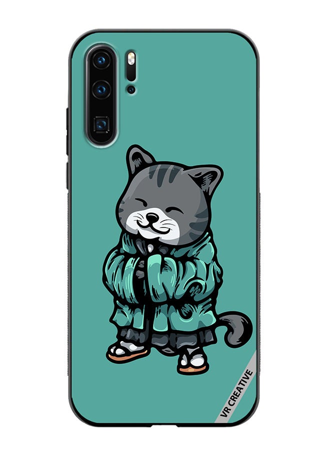 VR CREATIVE Protective Case Cover For Huawei P30 Pro Kimano Cat Design Multicolour - Image 1