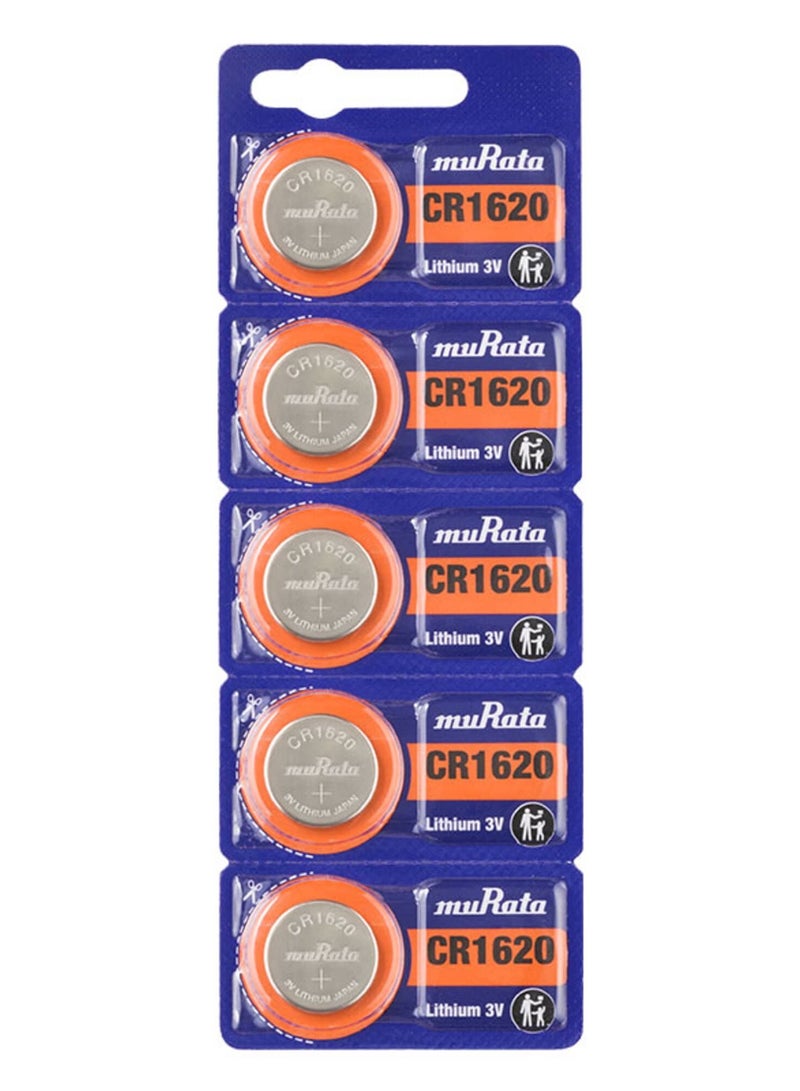 muRATA 5-Pieces Murata CR1620 Lithium 3V (muRata) Japan Batteries - Image 1