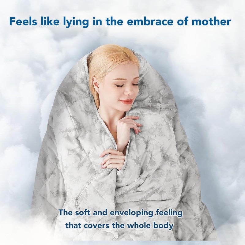 Topcee Weighted Blanket for Adults (15 lbs, 48" x 72") Twin Size Soft Cooling Heavy Blanket Sleeping, Apply to 130-160 lbs Body, Thick Breathable Blanket with Glass Bead, Easy Care - Image 4
