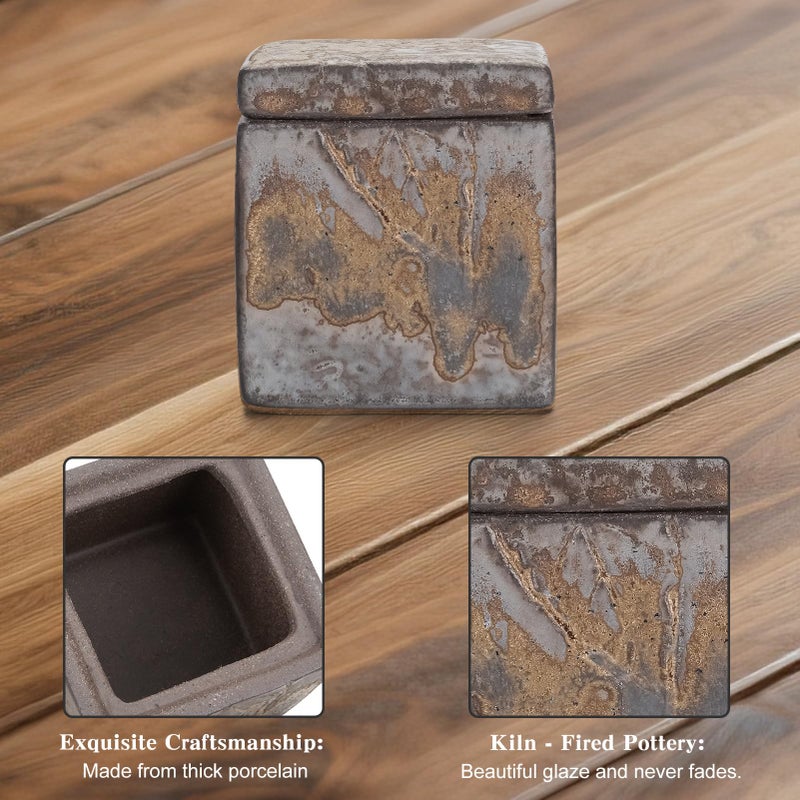 Abooxiu Small Urns for Human Ashes Keepsake 2.76 Inches Mini Urns for Ashes Memorial Small Cremation Urn Ash Keepsake Urns Mini Funeral Burial Decorative Urn for Adult Males Females Pets - Image 3