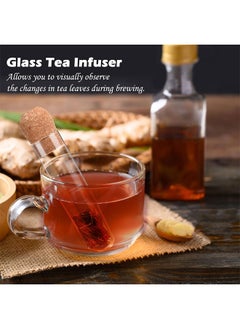 اتش واي 2 قطع أنبوب زجاجي الشاي Infuser مصغرة واضحة الشاي مصفاة شفافة السائبة أنبوب مصفاة تخمير الشاي اختبار أنبوب تصفية الشاي تخمير تصفية لمصفاة الشاي فضفاضة للأكواب أكواب أقداح الشاي  - Image 4