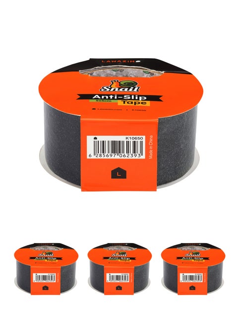 Snail Anti-Slip Tape Set of 4 - 5cmx5m - Water-Resistant Anti-Slip Tread. Adheres Securely Without Wrinkling or Lifting, Self-Adhesive for Quick Application. Ideal for Stairs Ramps Bathrooms