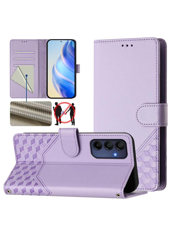 S-TOP Case For Samsung Galaxy A16 Honeycomb Embossing RFID Leather Phone Case - Image 1