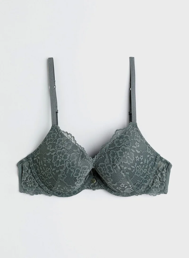 H&M Lace Detail Push Up Bra